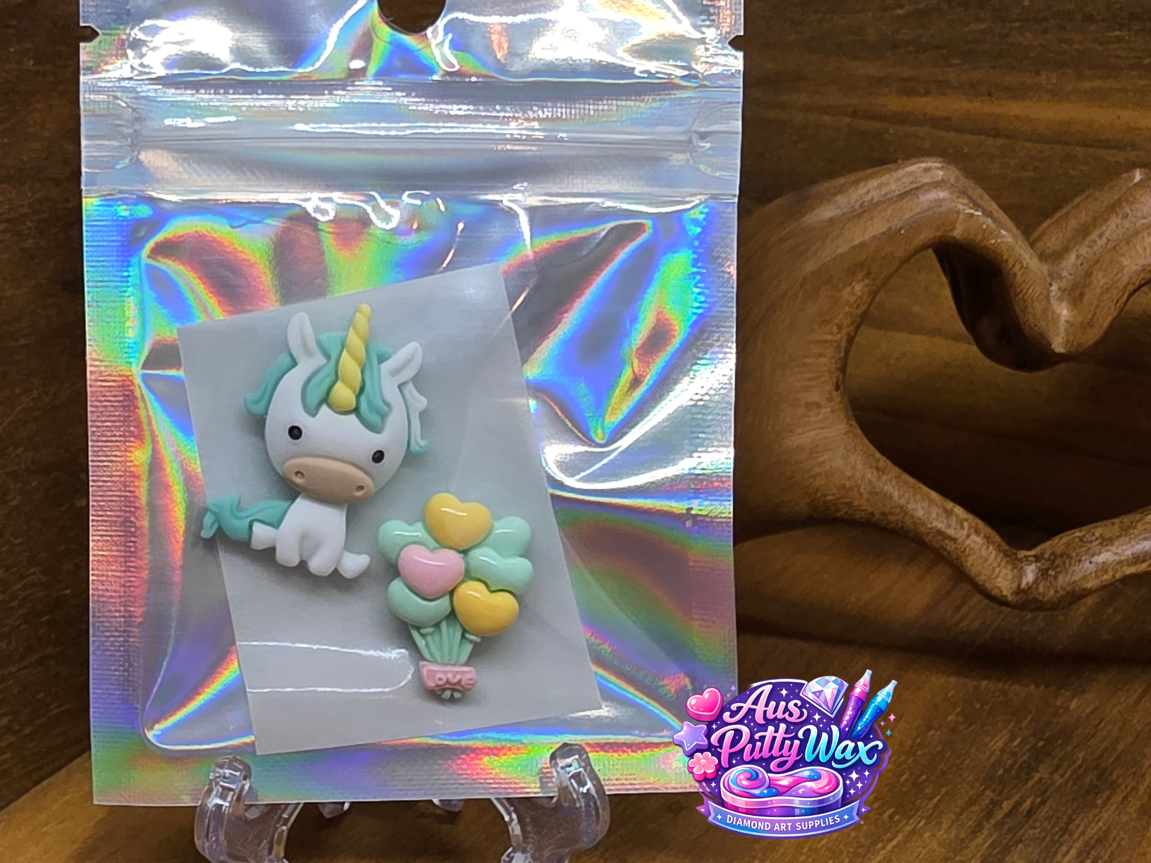 Green Unicorn & Heart Balloons Cover Minders Pack