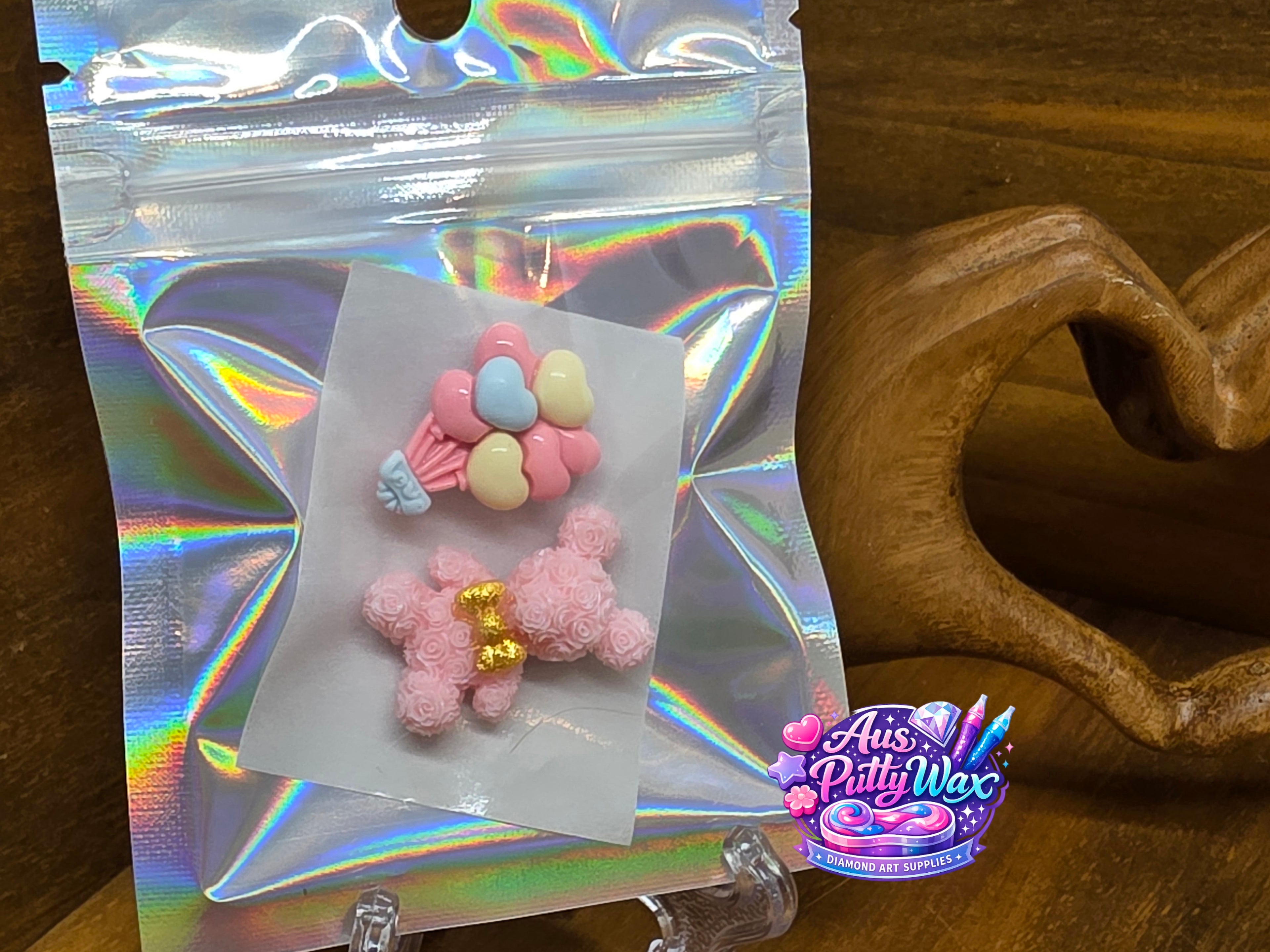 Pink Bear & Heart Balloons Cover Minders Pack