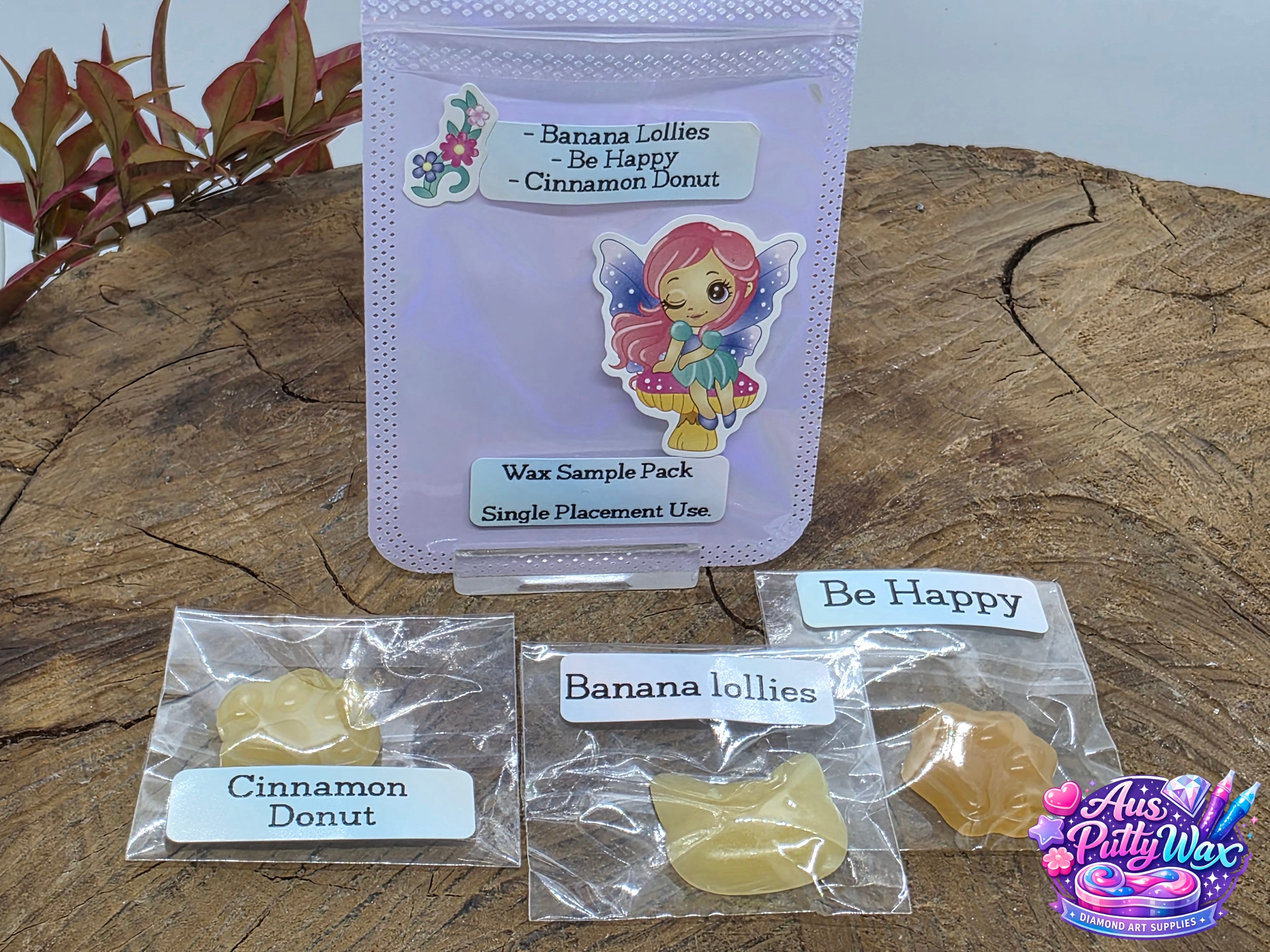 Wax Sample Pack - Banana Lollies, Be Happy, Cinnamon Donut