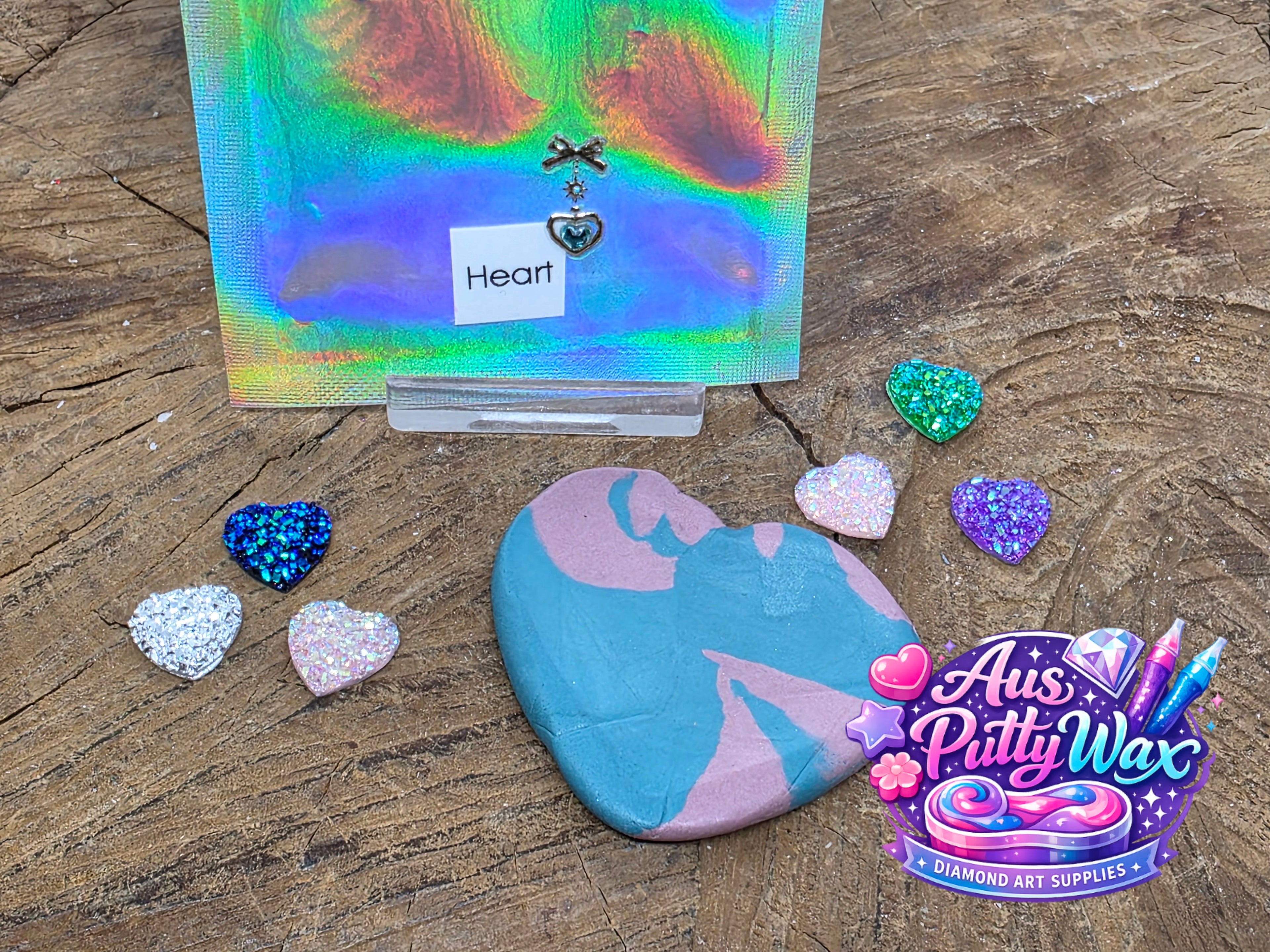 Aqua & Purples 💕 Heart 💕 Putty