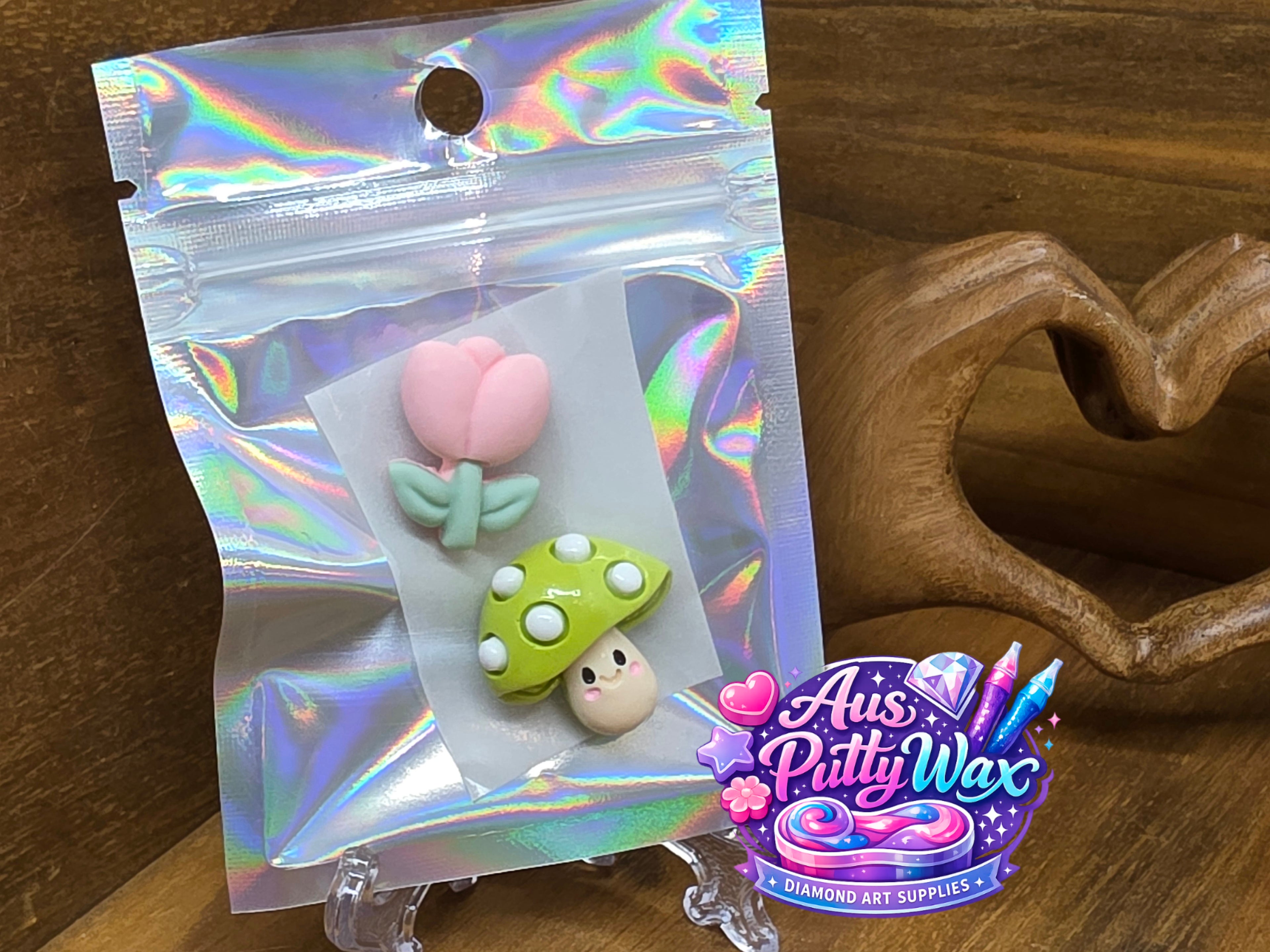 Pink Flower & Green Mushroom Cover Minders Pack