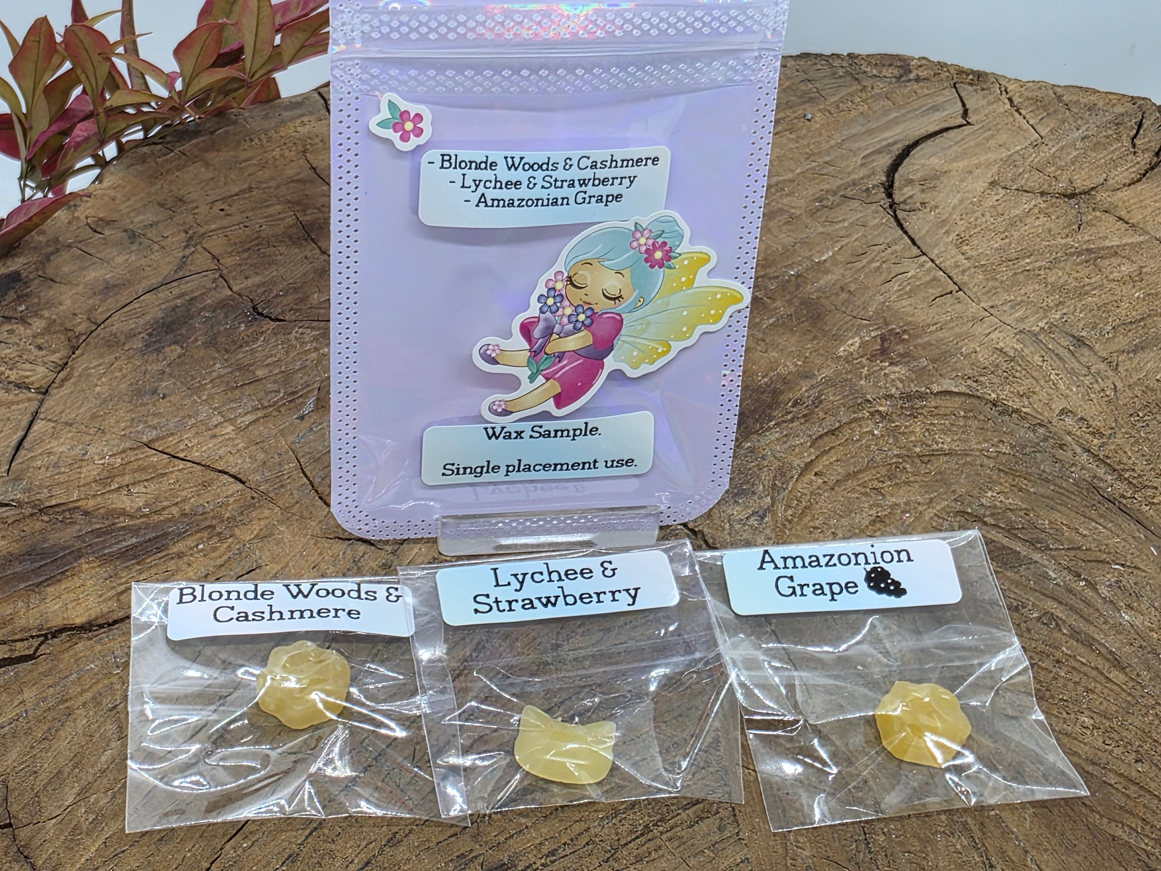 Wax Sample Pack - Blonde Woods & Cashmere, Lychee & Strawberry, Amazonian Grape