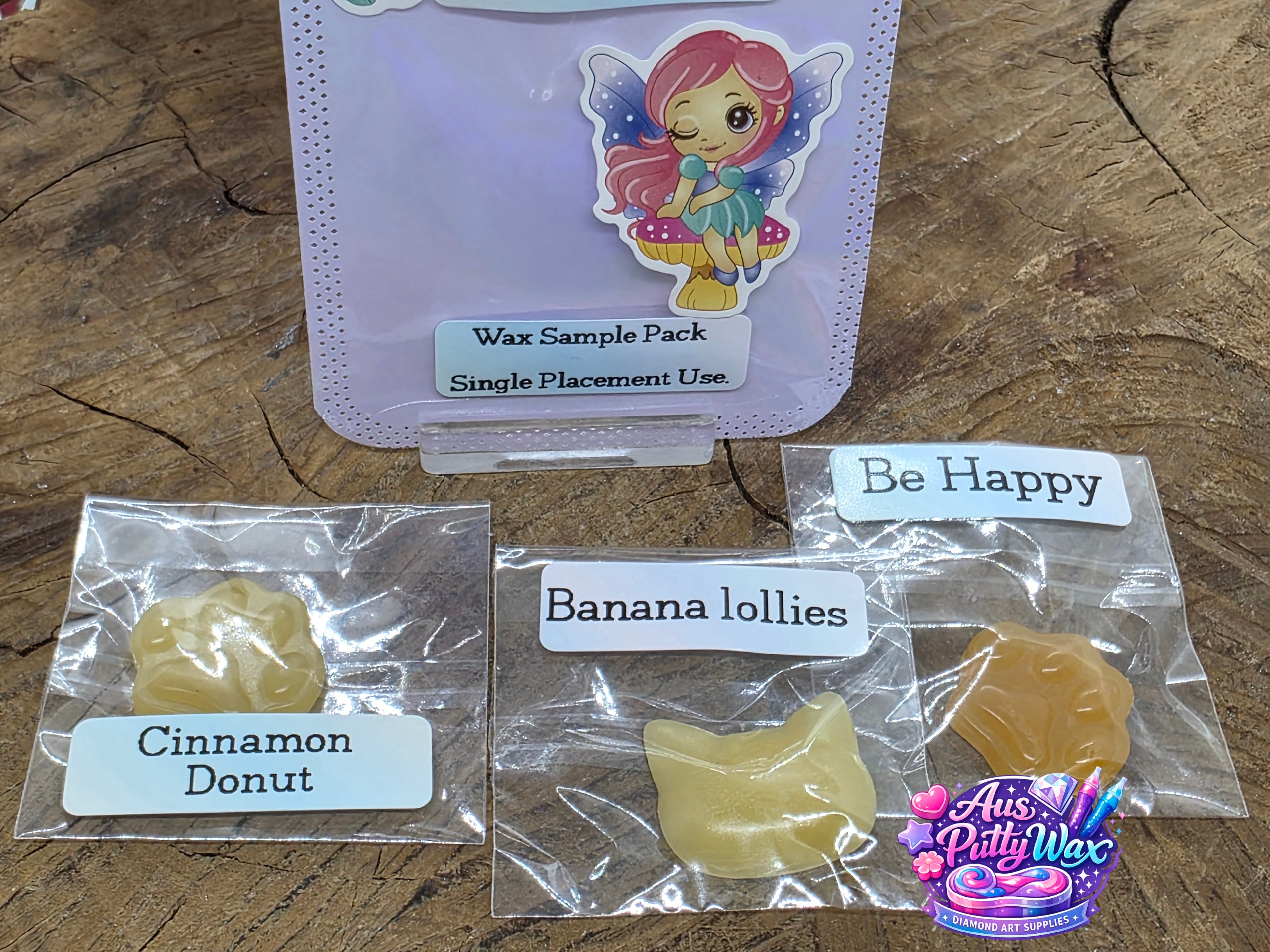 Wax Sample Pack - Banana Lollies, Be Happy, Cinnamon Donut
