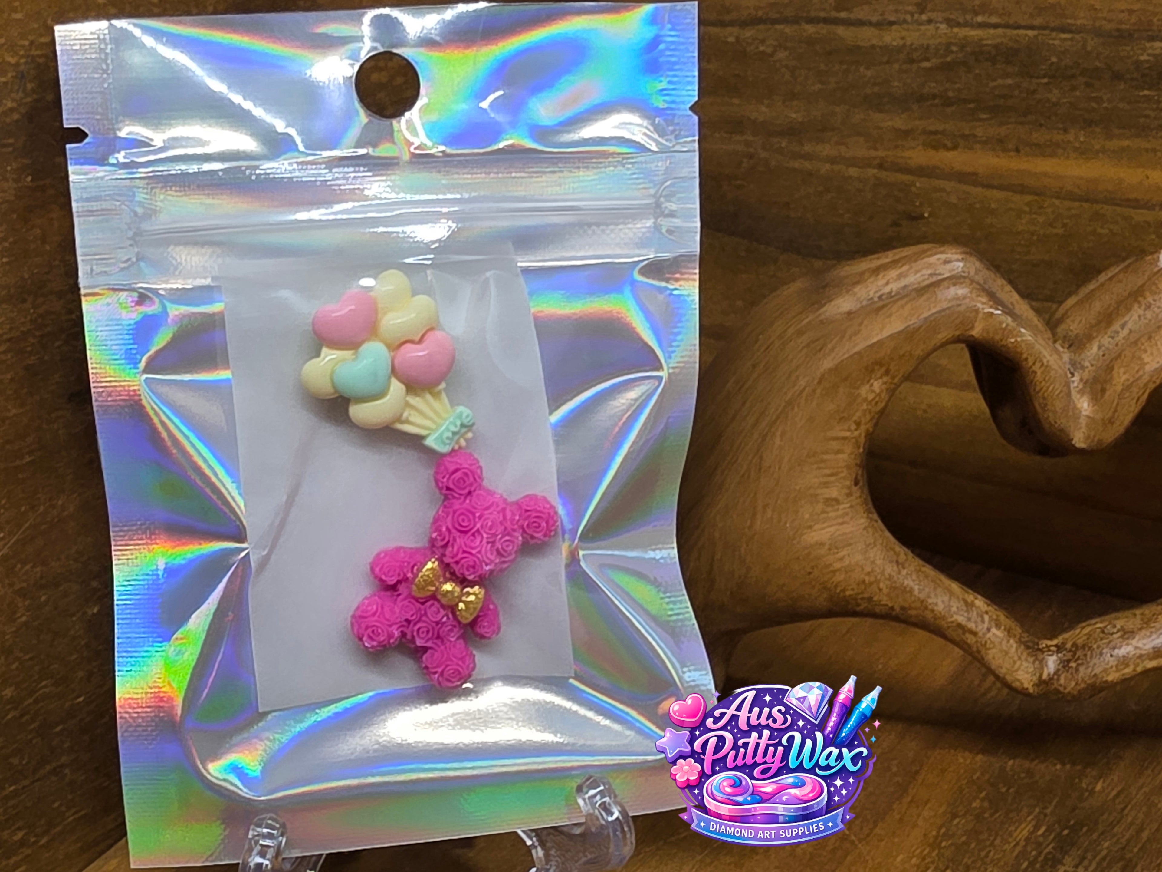 Pink Bear &bHeart Balloons Cover Minders Pack