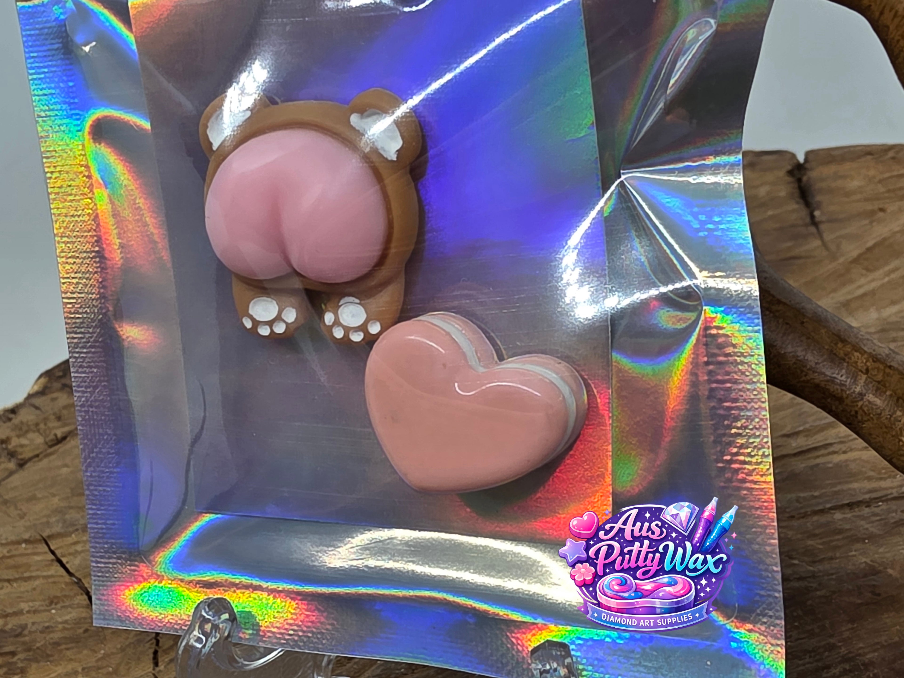 Bear Bottom & Light Pink Heart Macaroon Cover Minders Pack
