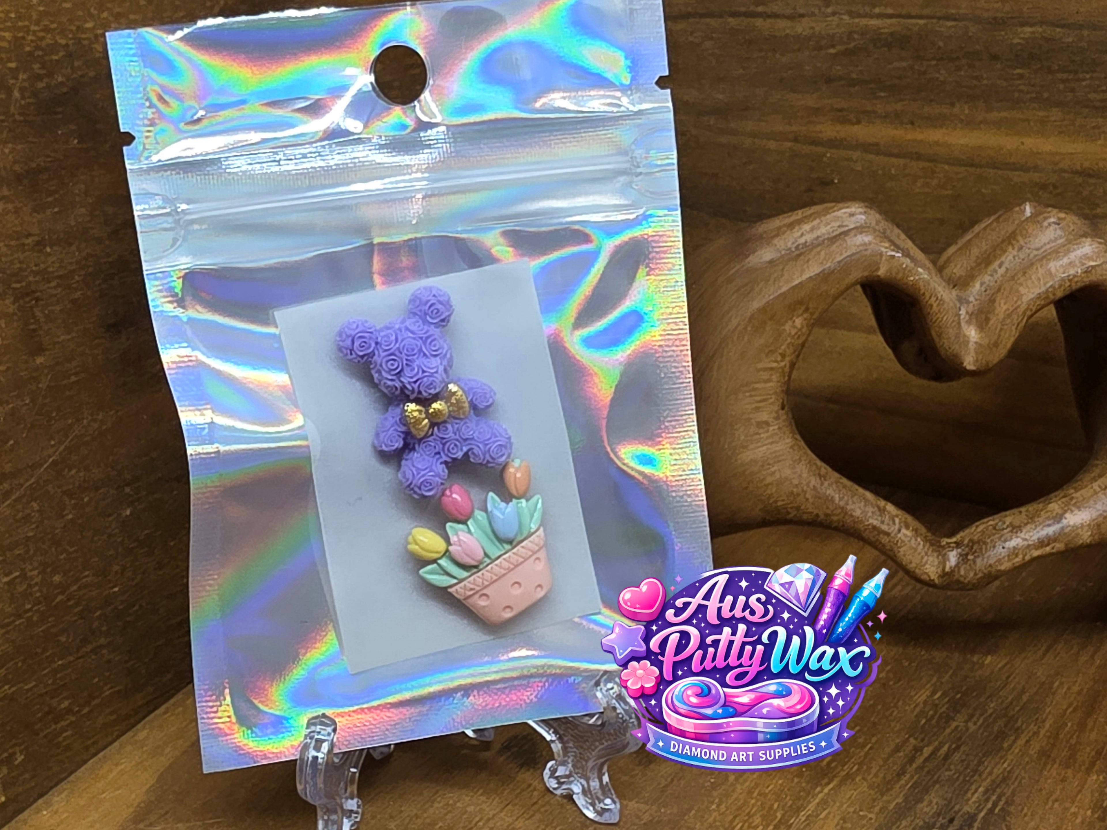 Purple Bear & Flower Basket Cover Minders Pack